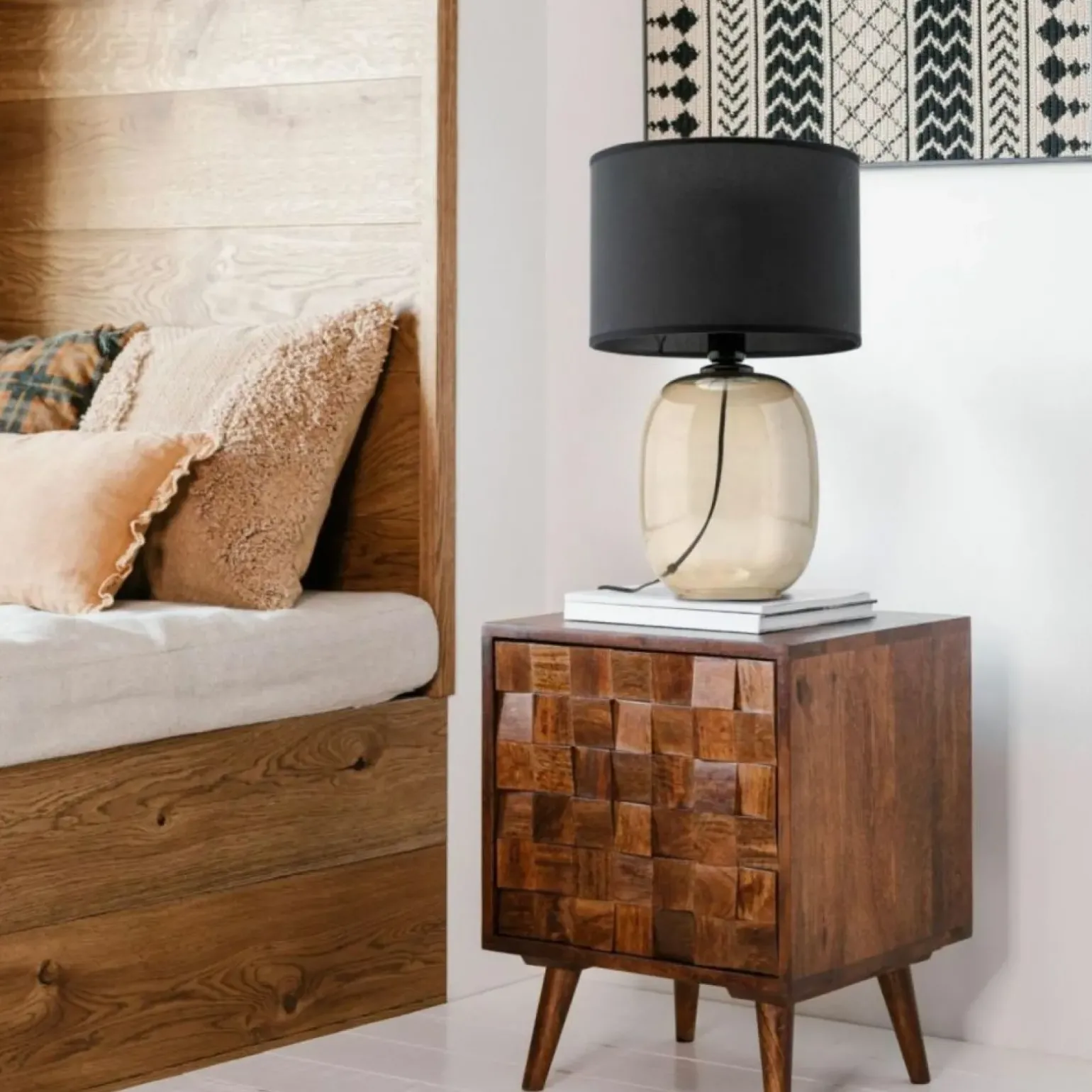 Sklep Kaja Elegancka lampka na szafkę w sypialni TK 5988 MELODY TOPAZ | Kaja