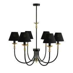 Sklep Kaja Elegancki, czarno-złoty żyrandol do salonu 1118K1 z serii ROMA | Kaja