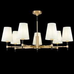 Sklep Kaja Elegancki, czarno-złoty żyrandol H001CL-07BS ZARAGOZA | Kaja