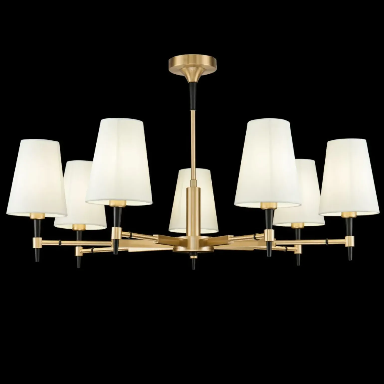 Sklep Kaja Elegancki, czarno-złoty żyrandol H001CL-07BS ZARAGOZA | Kaja