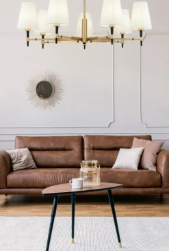 Sklep Kaja Elegancki, czarno-złoty żyrandol H001CL-07BS ZARAGOZA | Kaja