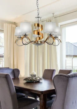 Sklep Kaja Elegancki, duży żyrandol z abażurami 35-23445 DENIS | Kaja Oświetlenie