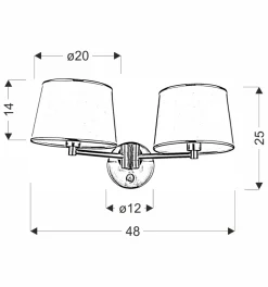 Sklep Kaja Elegancki kinkiet ścienny z czarnymi abażurami 22-27603 z serii IBIS | Kaja Oświ