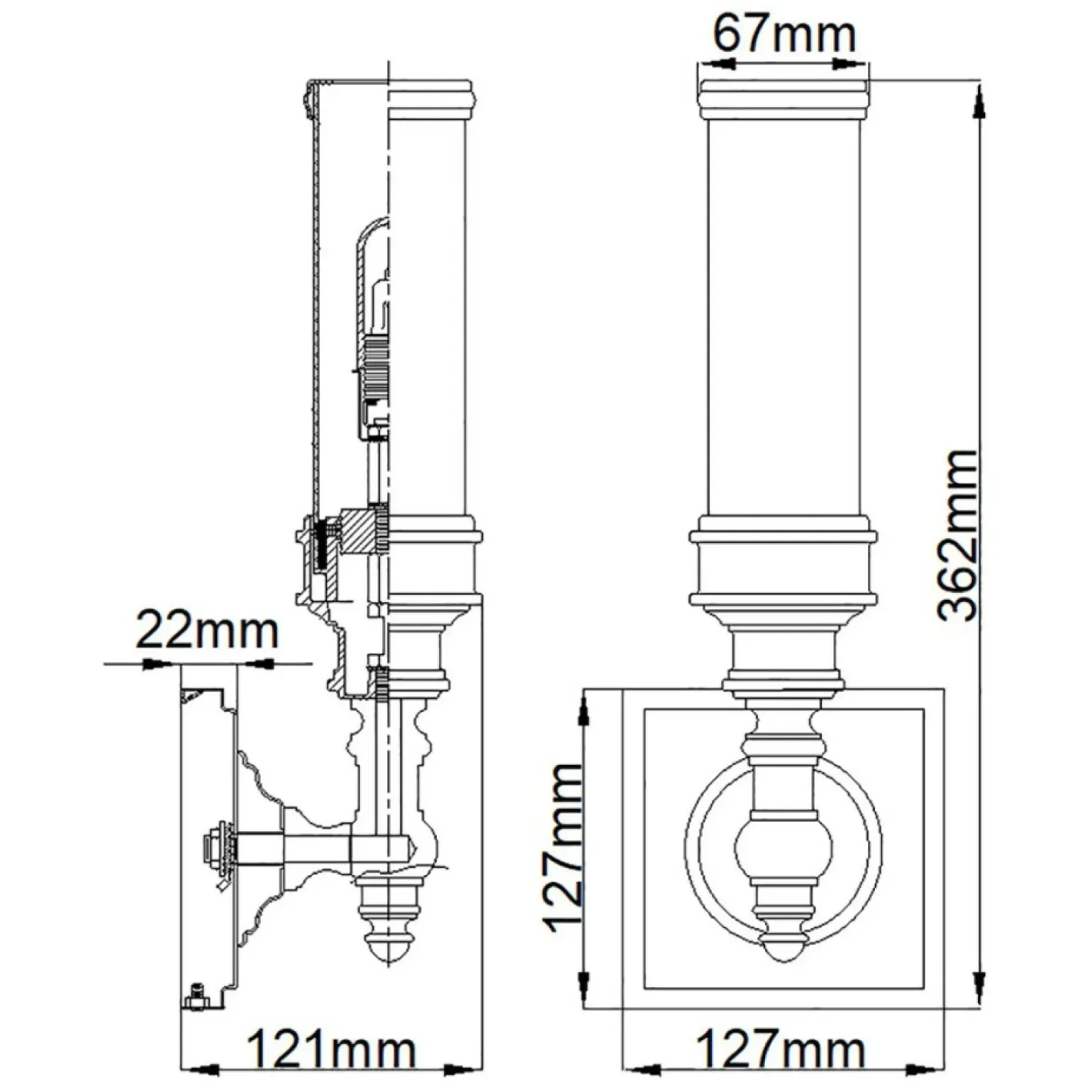 Sklep Kaja Elegancki kinkiet ścienny, chrom FE-PAYN-OR1-BATH z serii PAYNE