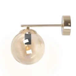 Sklep Kaja Elegancki kinkiet ścienny z bursztynowym kloszem K-5415 z serii GRAND