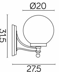 Sklep Kaja Elegancki kinkiet elewacyjny K 3012/1/K 200 z serii KULE CLASSIC | Kaja Oświetle