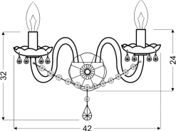 Sklep Kaja Elegancki kinkiet z kryształkami 22-94592 MARIA TERESA | Kaja