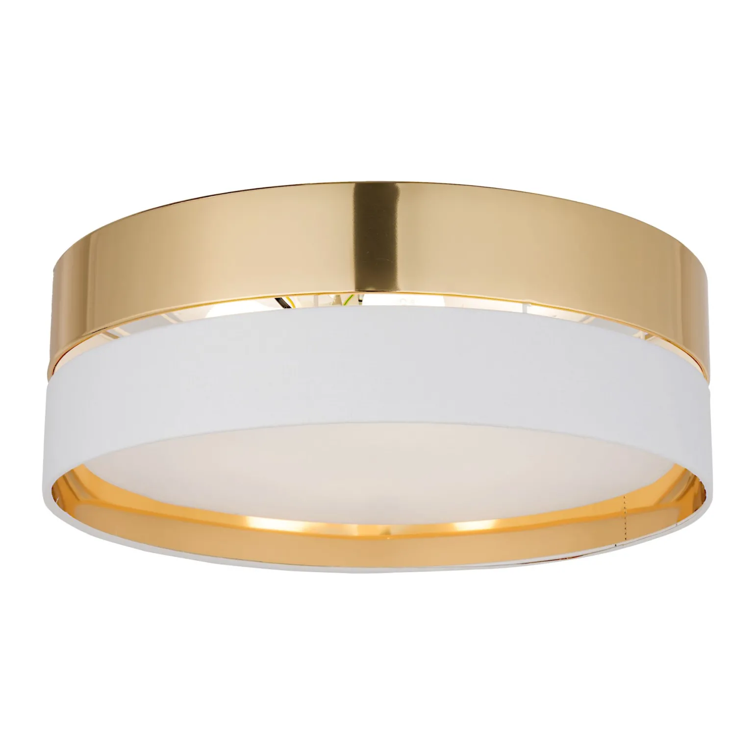Sklep Kaja Elegancki plafon z biało-złotym abażurem TK 4772 z serii HILTON | Kaja