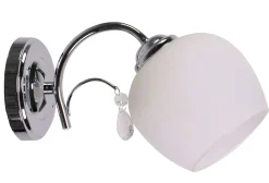 Sklep Kaja Elegancki, srebrny kinkiet z mlecznym kloszem 21-76984 z serii ZACHERA