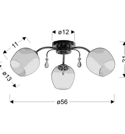 Cheap Elegancki, srebrny żyrandol do sypialni 33-77981 z serii ZACHERA Żyrandole Nowoczesne