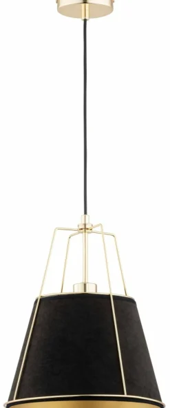 Best Sale Elegancki żyrandol z czarno-złotym abażurem AL 61158 BOMI | Kaja Żyrandole Nowoczesne