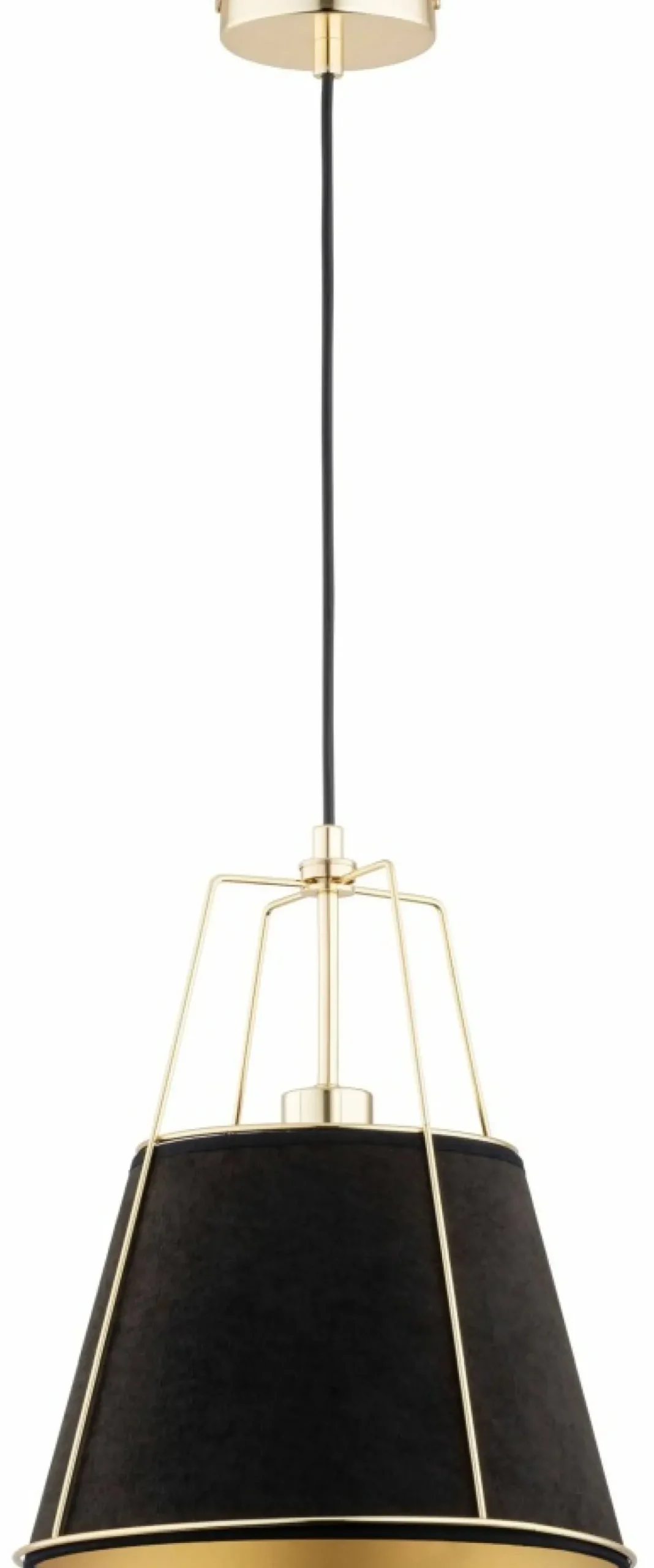 Best Sale Elegancki żyrandol z czarno-złotym abażurem AL 61158 BOMI | Kaja Żyrandole Nowoczesne