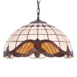 Sklep Kaja Elegancki żyrandol z witrażowym kloszem K-P161122 WITRAŻ | Kaja