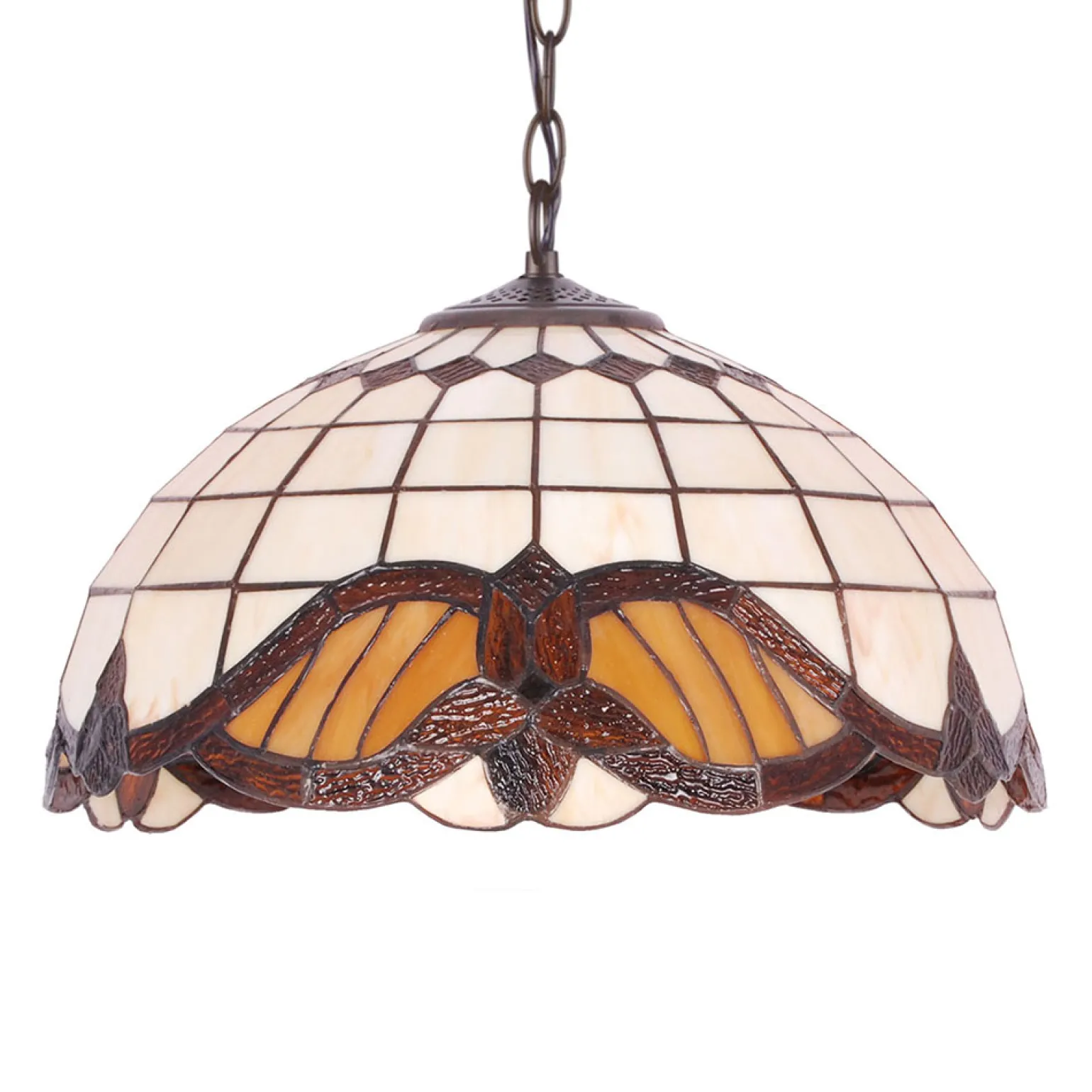 Sklep Kaja Elegancki żyrandol z witrażowym kloszem K-P161122 WITRAŻ | Kaja