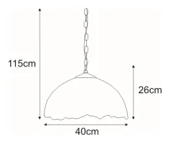 Sklep Kaja Elegancki żyrandol z witrażowym kloszem K-P161122 WITRAŻ | Kaja