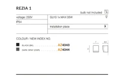 Sklep Kaja Elewacyjny kinkiet zewnętrzny GU10 AZ4343 REZIA | Kaja