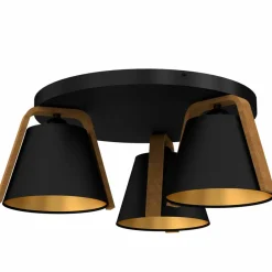 Cheap Estetyczna czarno-złota lampa sufitowa LX 0641 z serii NORKO | Kaja Żyrandole Nowoczesne