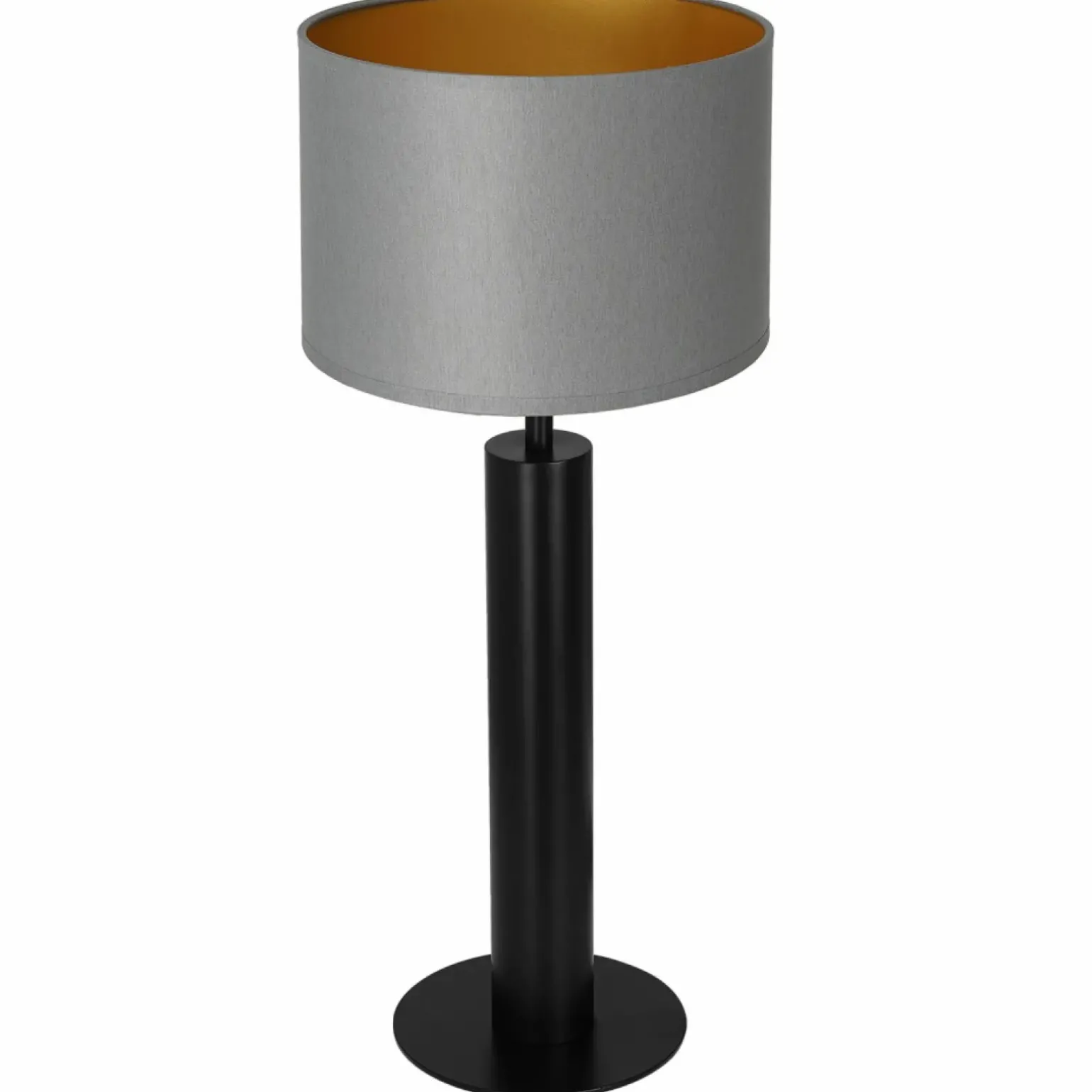 Sklep Kaja Estetyczna lampa nocna, szaro-złoty abażur LX 3665 z serii TABLE LAMPS