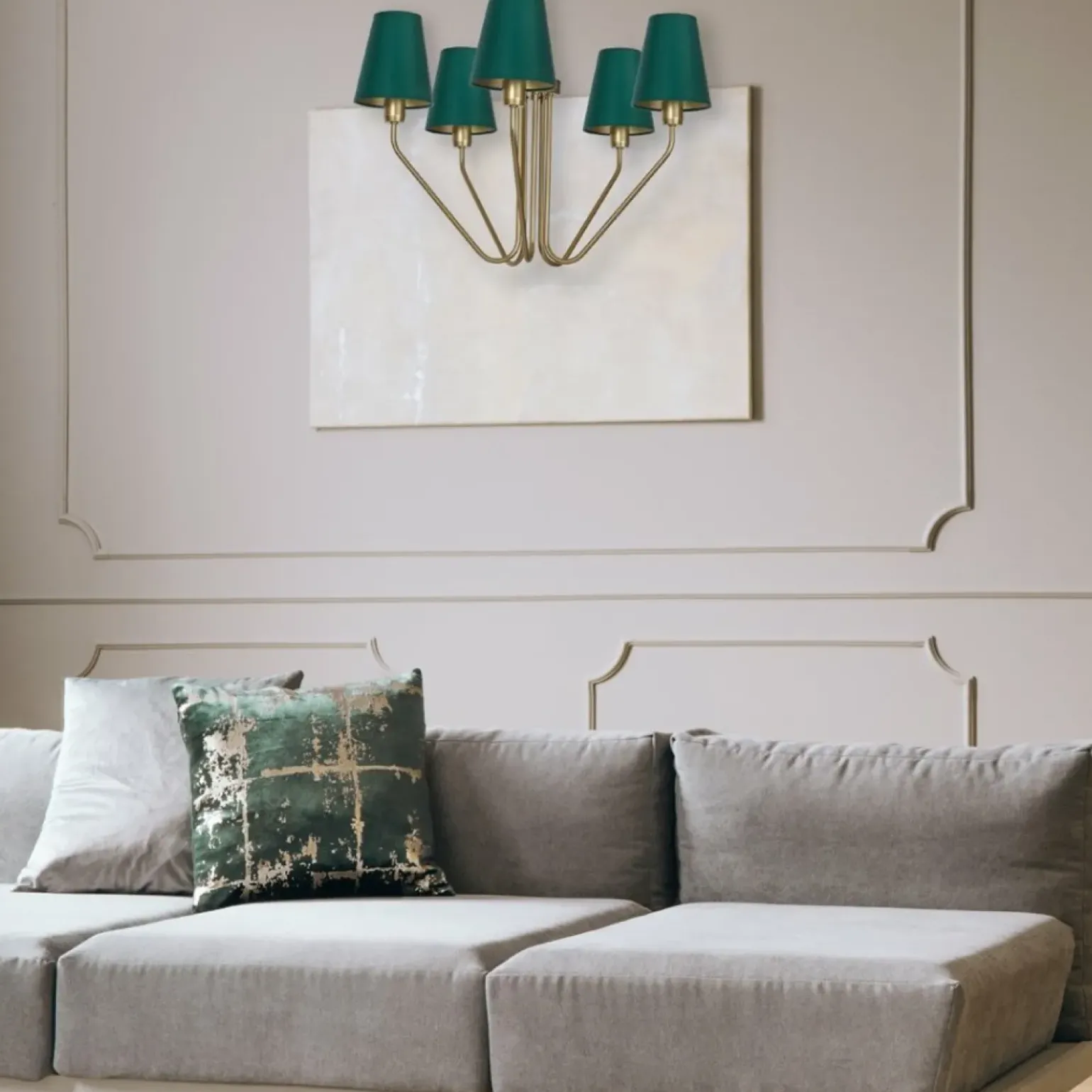 Best Estetyczna lampa sufitowa w zielonym kolorze MLP4908 z serii VICTORIA | Kaja Ośw Żyrandole Nowoczesne