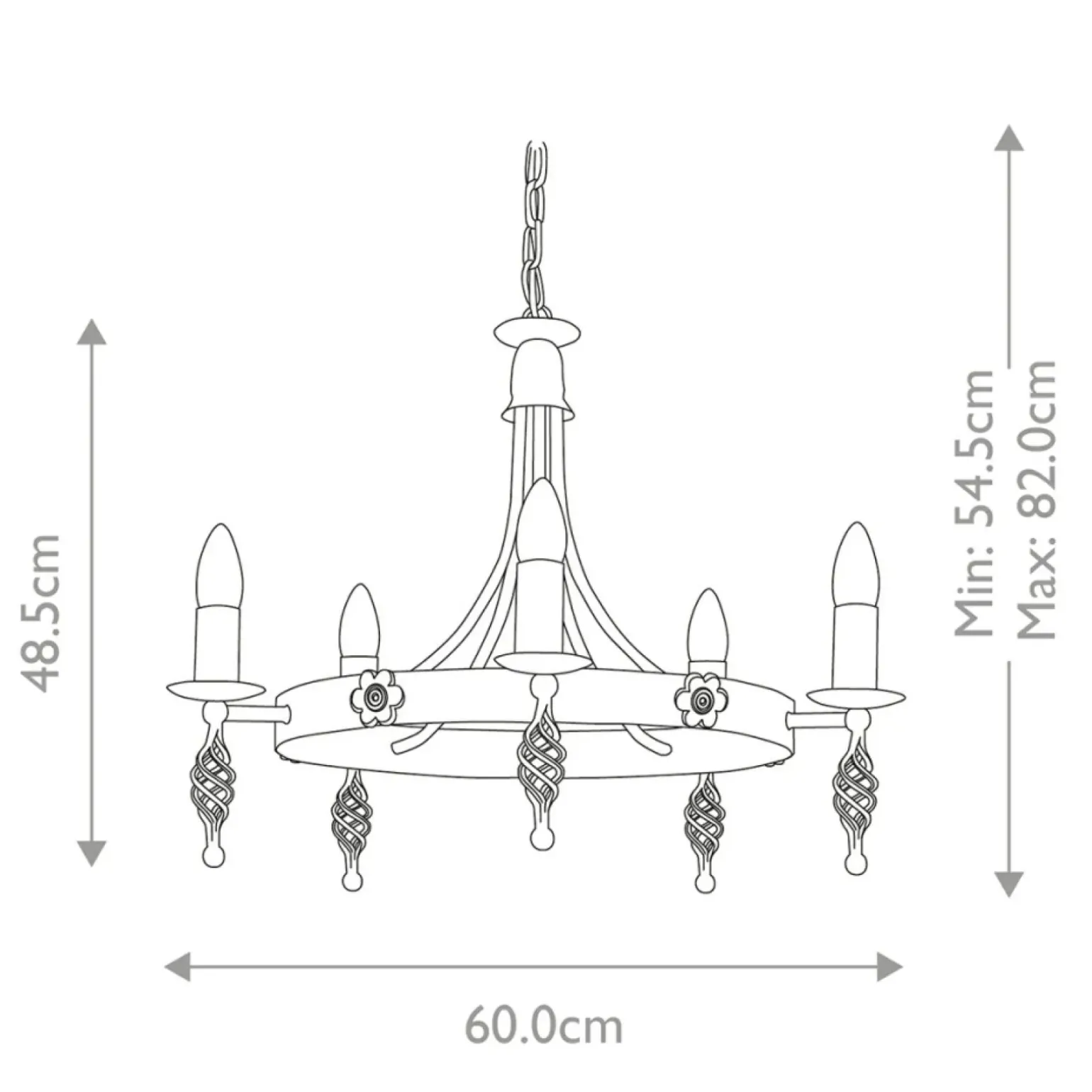 Sklep Kaja Estetyczna lampa wisząca na 5 żarówek BY5-BLACK z serii BELFRY
