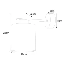 Sklep Kaja Estetyczny kinkiet ścienny z kloszem, kształt tuby K-5528 z serii LUNA