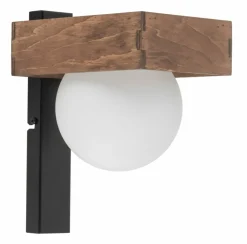 Sklep Kaja Estetyczny kinkiet z kloszem i drewnem SIG 33666 z serii BLOOM | Kaja