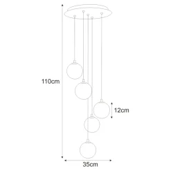Hot Finezyjna lampa wisząca z bursztynowymi kloszami K-5561 z serii GALAXY Żyrandole Nowoczesne