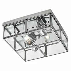 Discount Geometryczna, chromowana lampa sufitowa LP-2323/2C MONZA | Kaja Żyrandole Nowoczesne