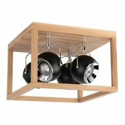 Sale Geometryczna, dębowa lampa sufitowa ze spotami 5224474 ROY | Kaja Żyrandole Nowoczesne