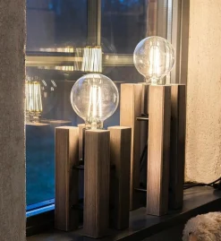 Sklep Kaja Geometryczna, drewniana lampka nocna bez klosza 108757 LODGE | Kaja