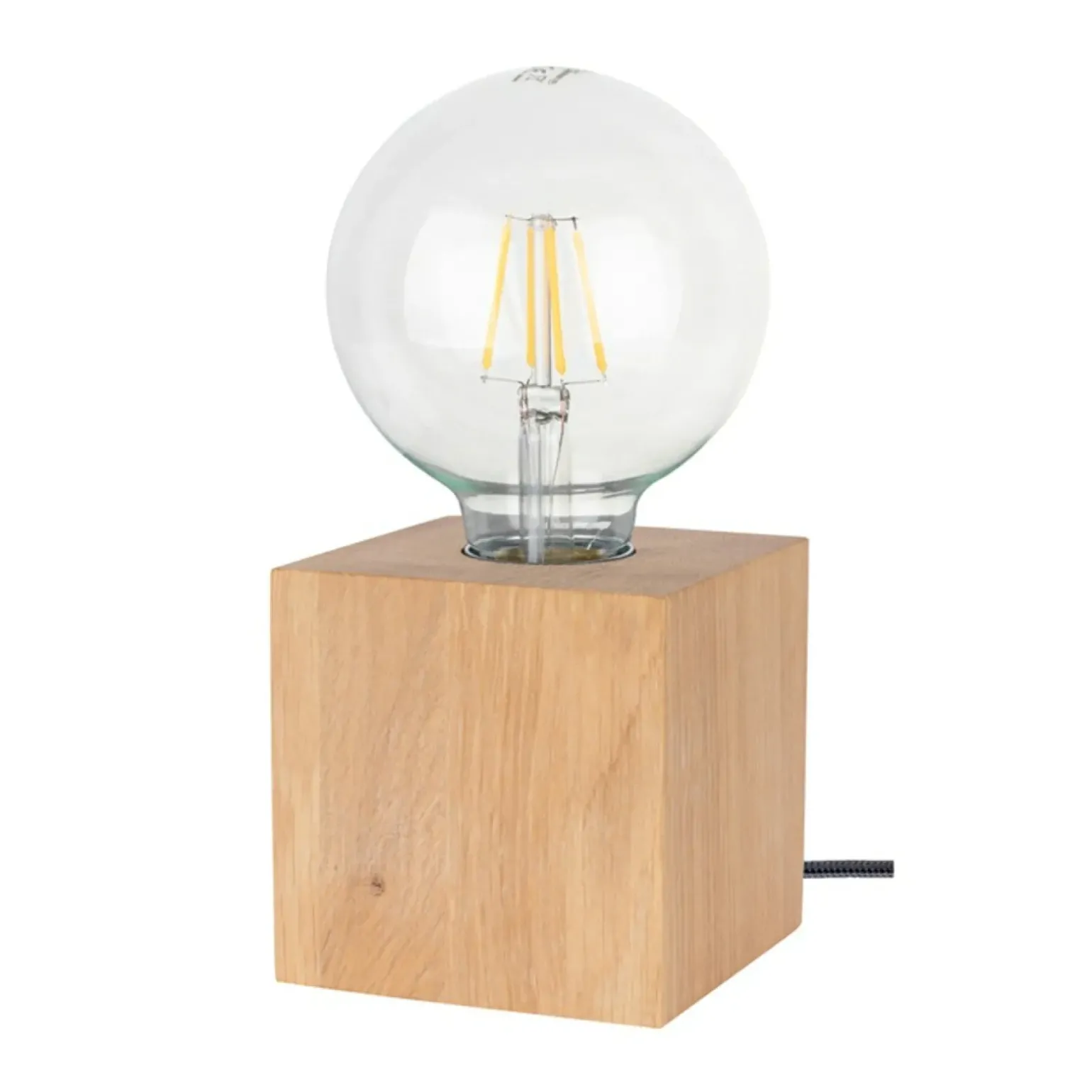 Sklep Kaja Geometryczna, drewniana lampka stołowa 7171174 TRONGO SQUARE | Kaja