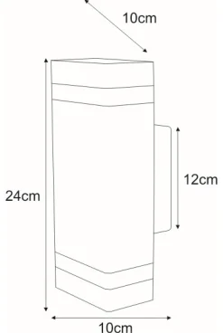 Sklep Kaja Geometryczna lampa elewacyjna 2xGU10 K-8016B-G TAYA | Kaja Oświetlenie