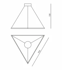 Best Geometryczna lampa ledowy trójkąt 67031 ORIGAMI | Kaja Oświetlenie Żyrandole Nowoczesne