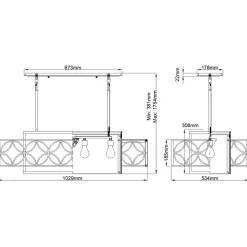 Outlet Geometryczna lampa wisząca z obręczą FE-REMY-P-A z serii REMY Żyrandole Nowoczesne
