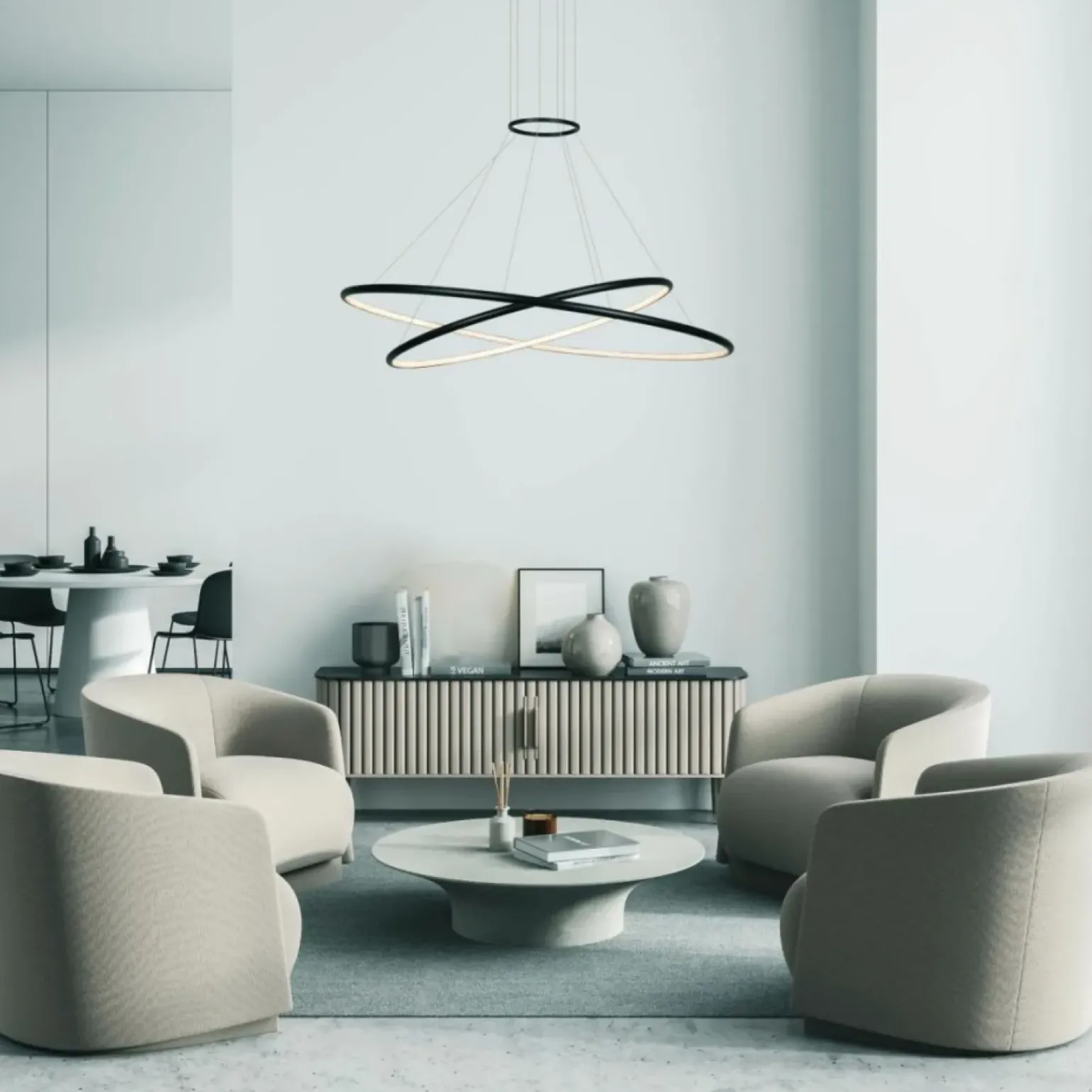 Fashion Geometryczna lampa wisząca LED LP-940/2P 4BK HALIFAX | Kaja Żyrandole Nowoczesne