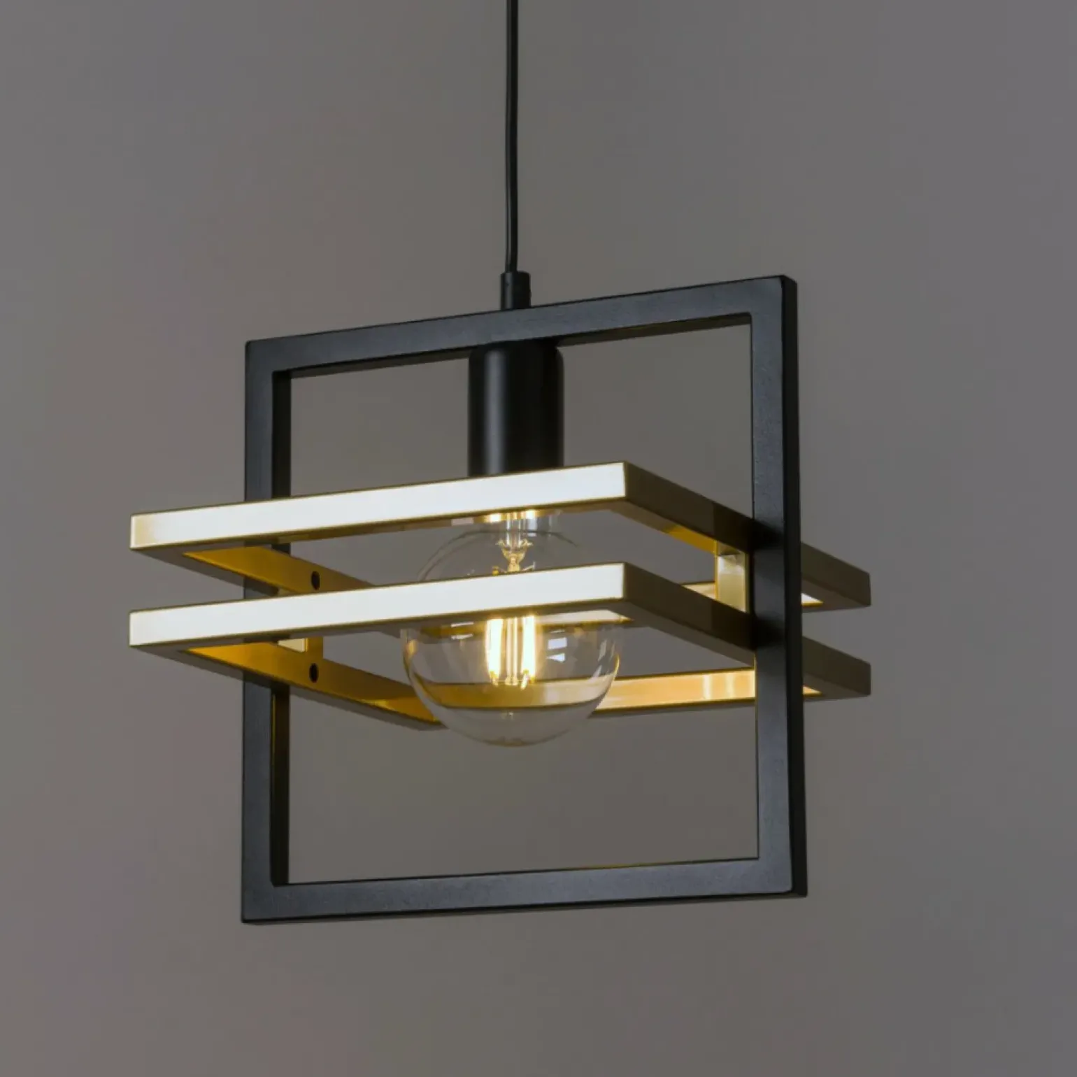 Best Geometryczna lampa wisząca do jadalni SIG 32386 z serii MERCI CZ/ZŁ Żyrandole Nowoczesne