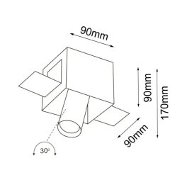 Sklep Kaja Geometryczna lampa wpustowa z czarną tubą ANT 3036 YAMATO | Kaja