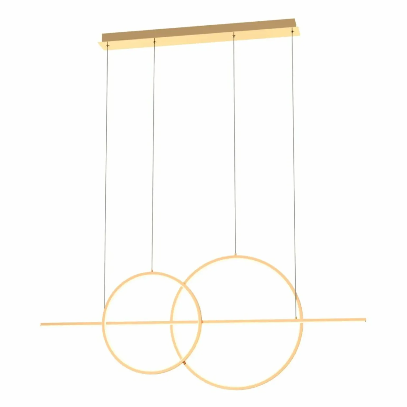 New Geometryczna, złota, ledowa lampa wisząca MD7358-2A-3GT CHOLET | Kaja Żyrandole Nowoczesne
