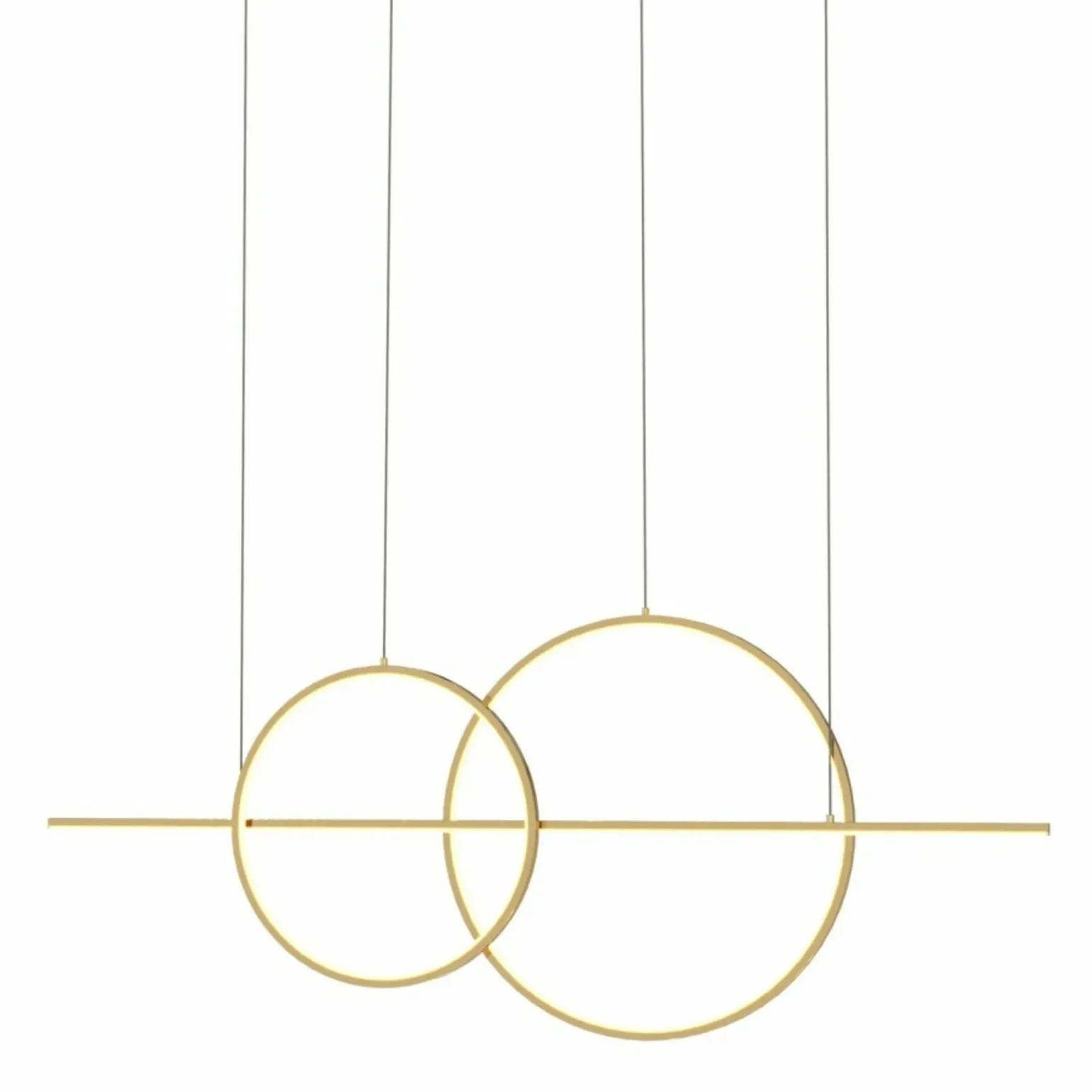 New Geometryczna, złota, ledowa lampa wisząca MD7358-2A-3GT CHOLET | Kaja Żyrandole Nowoczesne