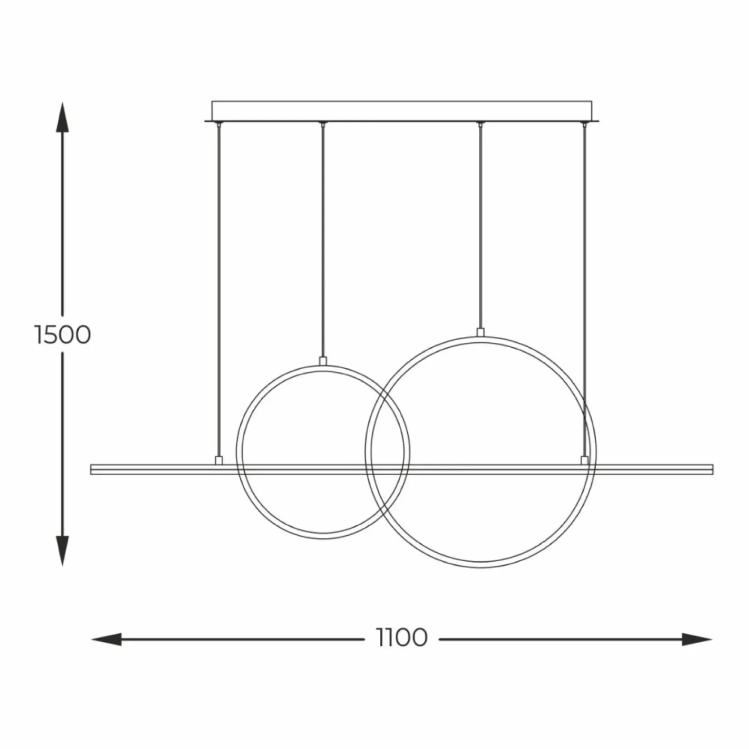 New Geometryczna, złota, ledowa lampa wisząca MD7358-2A-3GT CHOLET | Kaja Żyrandole Nowoczesne