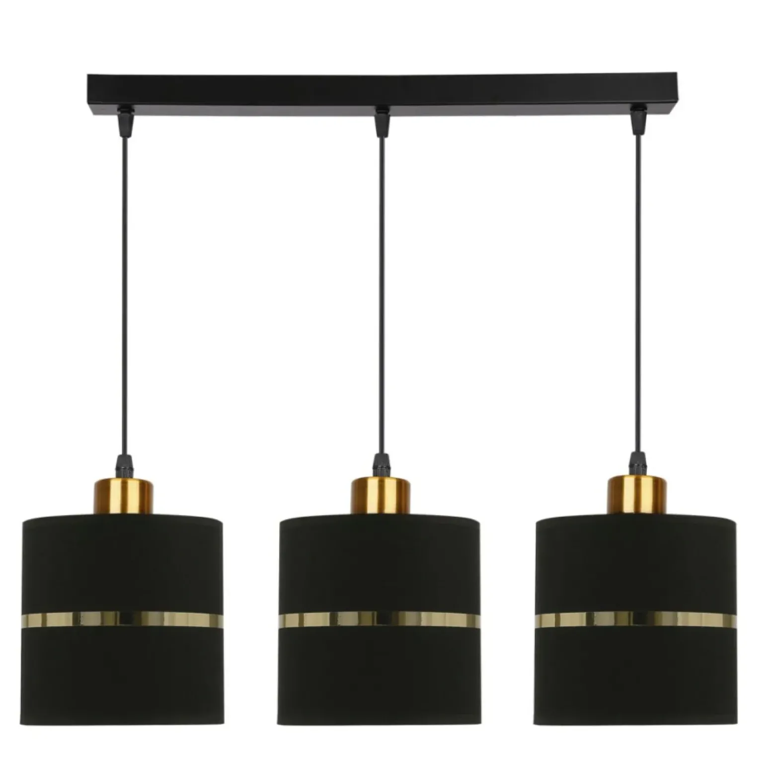 Best Glamour lampa wisząca na listwie, czarno-złota 33-17451 z serii ASSAM Żyrandole Nowoczesne