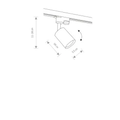 Sklep Kaja Głowica do szyny – reflektor z trzonkiem GU10 9321 | Kaja Oświetlenie