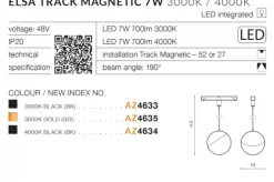 Sklep Kaja Głowica do szyny 1-fazowej 7W 4000K AZ4634 ELSA ALFA MAGNETIC 48V