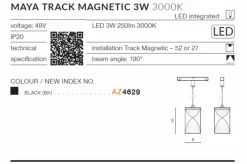 Sklep Kaja Głowica LED do szyny 1-fazowej AZ4629 MAYA | Kaja Oświetlenie