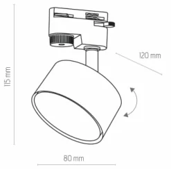 Sklep Kaja Głowica na przegubie do szyny 1-fazowej TK 4397 TRACER | Kaja