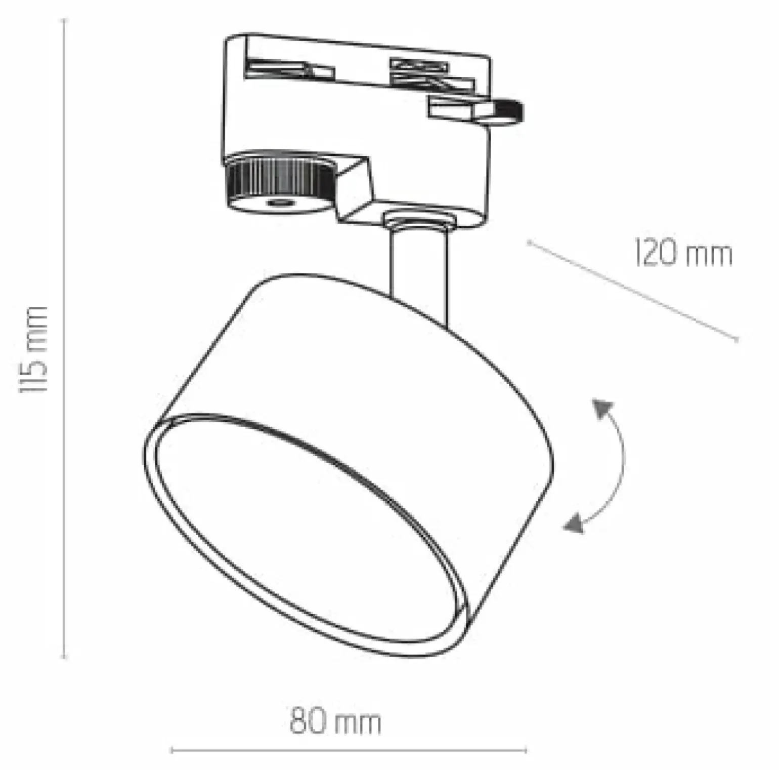 Sklep Kaja Głowica na przegubie do szyny 1-fazowej TK 4397 TRACER | Kaja