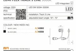 Sklep Kaja Głowica na ramieniu do szyny 3-fazowej AZ4559 LUMI | Kaja Oświetlenie