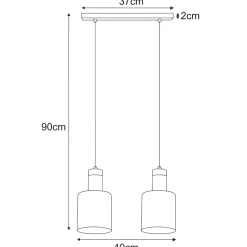 Cheap Grafitowa lampa wisząca, dwa szklane klosze K-5251 z serii BRUS Żyrandole Nowoczesne