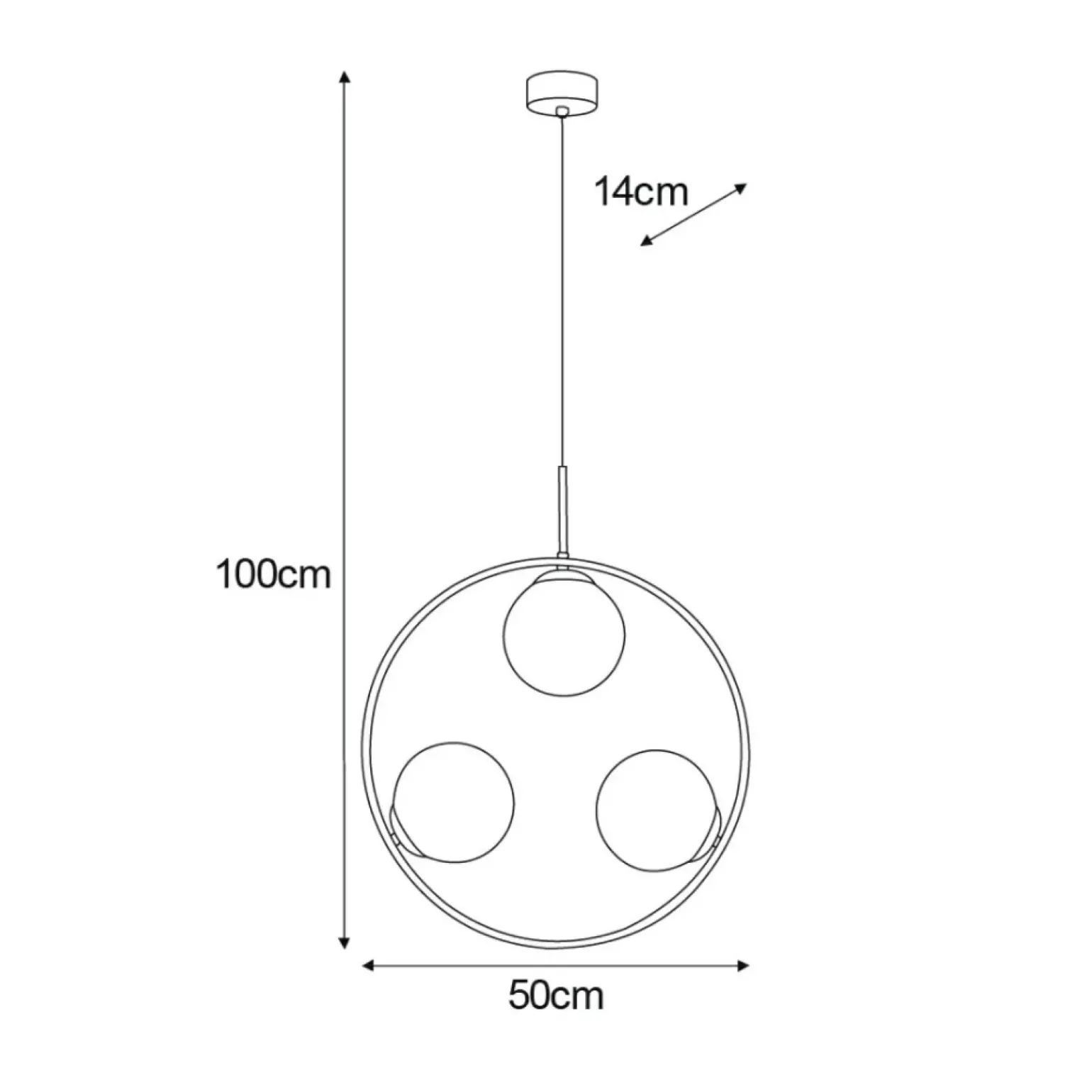 Outlet Grafitowa lampa wisząca, pionowy okrąg z kloszami K-5113 z serii DAVOS Żyrandole Nowoczesne
