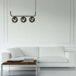 Best Grafitowa lampa z ciemnymi kloszami LP-005/3L GRAFIT ALISA | Kaja Żyrandole Nowoczesne